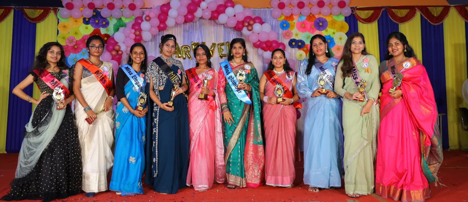 Students participating in a college fest group event